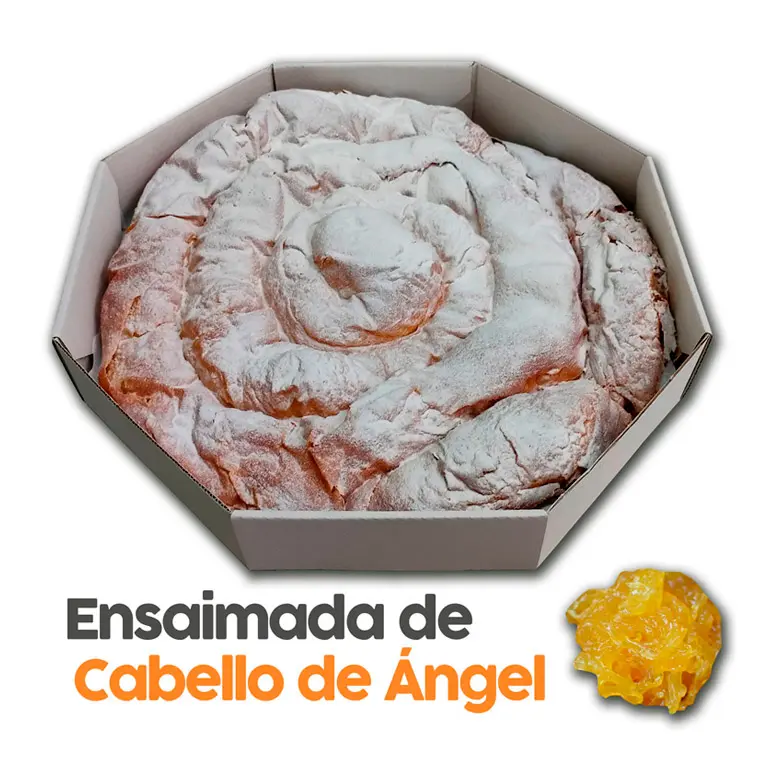 Caja con la Ensaimada Mallorquina de Cabello de Ángel de Forn de Campos en Badajoz