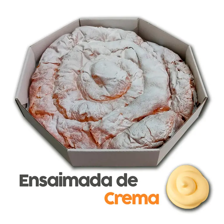 Caja con la Ensaimada Mallorquina de crema de Forn de Campos en Badajoz